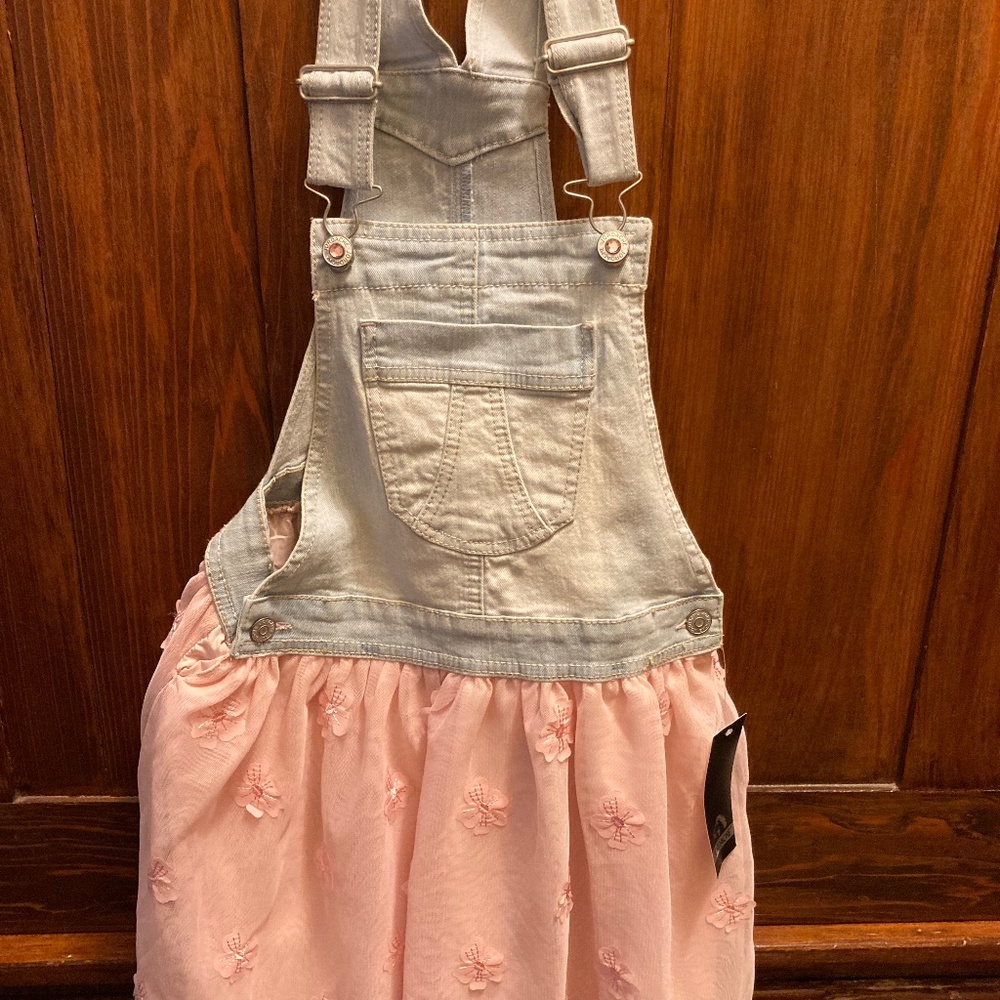 Jordache Girls Size 10-12 Jumper Daisy Tulle Pink